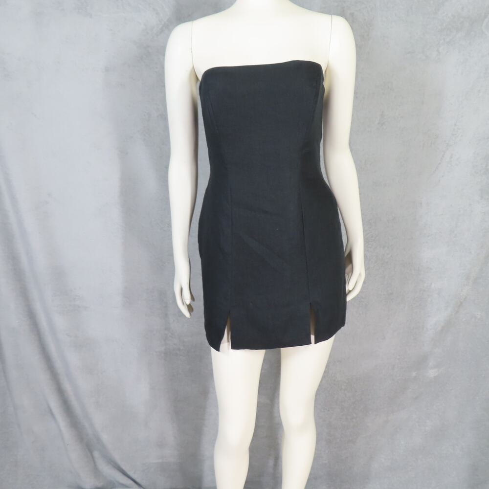 Rumer Black Linen Harper Mini Dress Size S